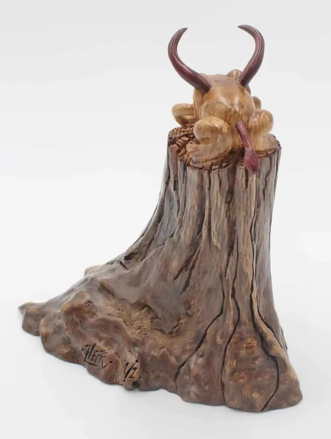 bullfrog woodcarving  sculpture